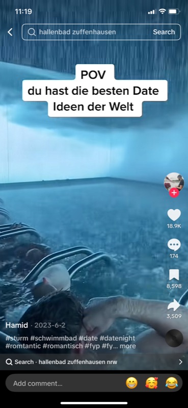 Pool date TikTok clip